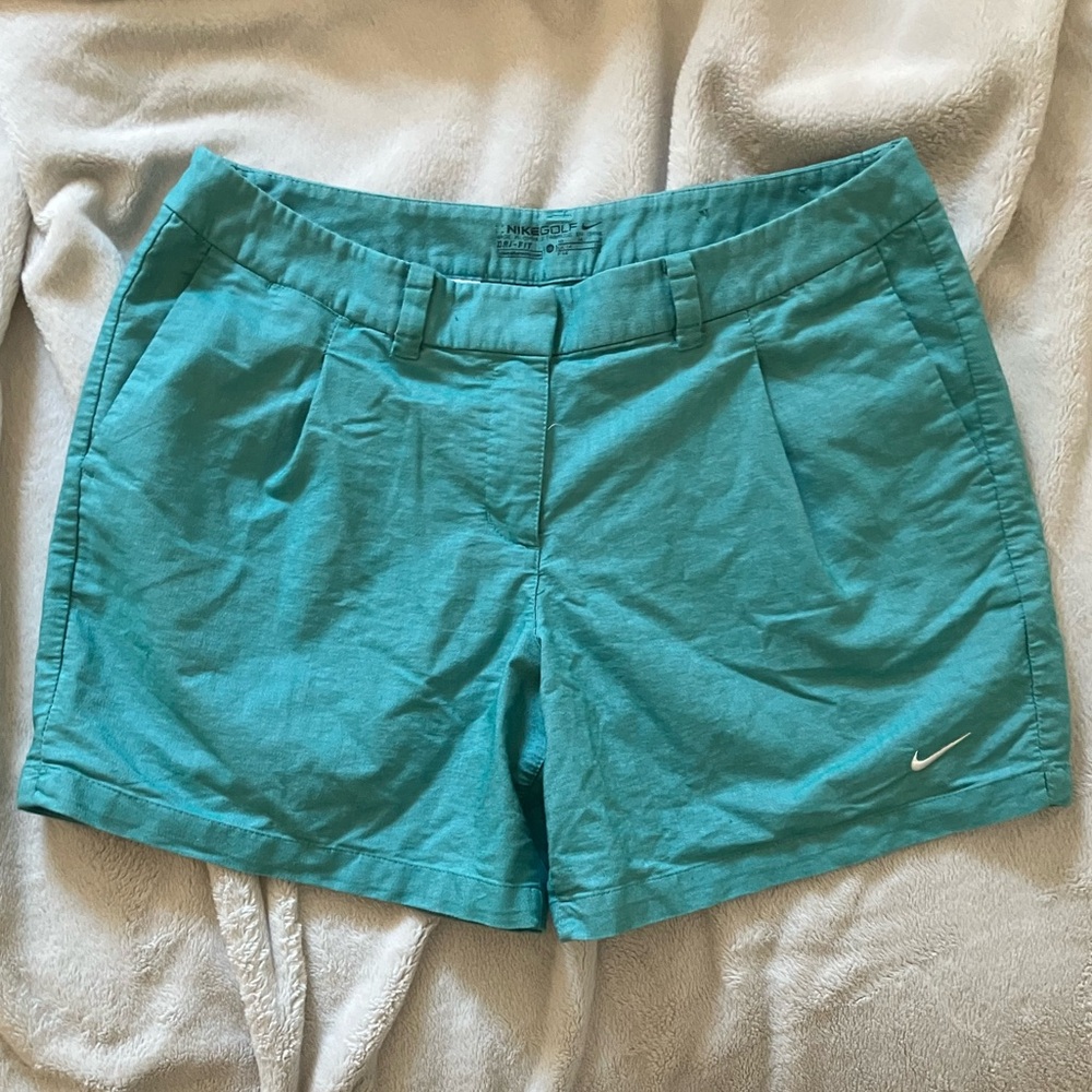 Nike Golf Dri Fit Women's Shorts 10 Blue Teal Turquoise Athletic Performance